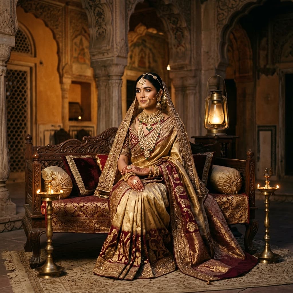 Traditional Indian heritage jewellery on model